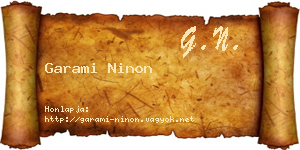 Garami Ninon névjegykártya